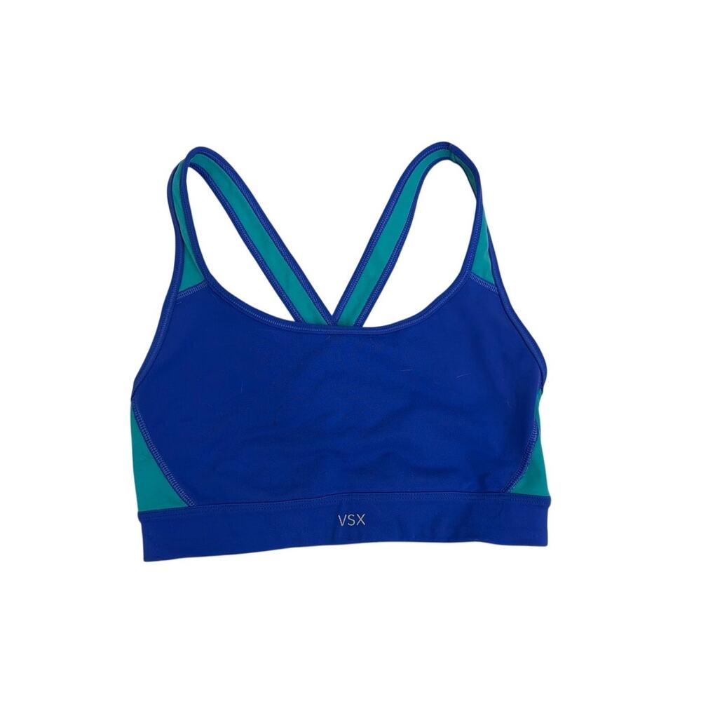 Victoria's Secret VSX Blue Teal Crossback Gym Active Athletic Sports Bra Small